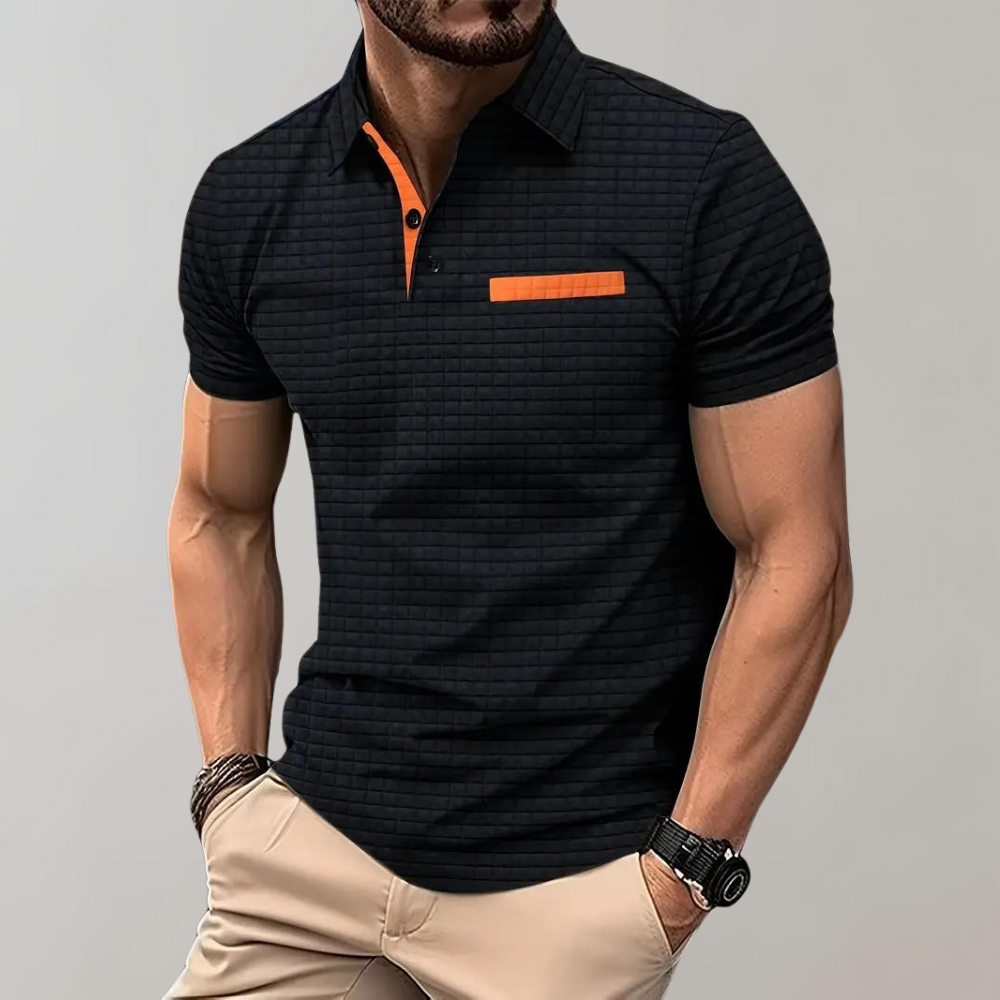 Herren Poloshirt mit Dezentem Muster