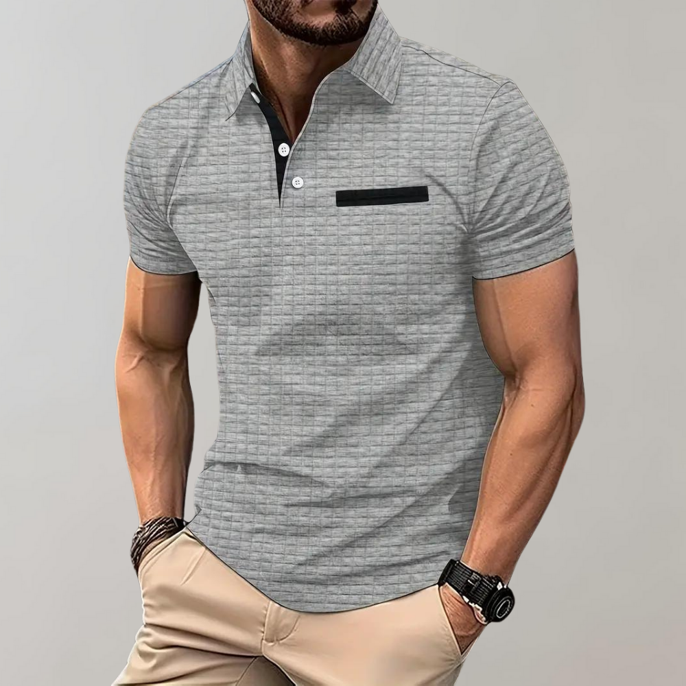 Herren Poloshirt mit Dezentem Muster