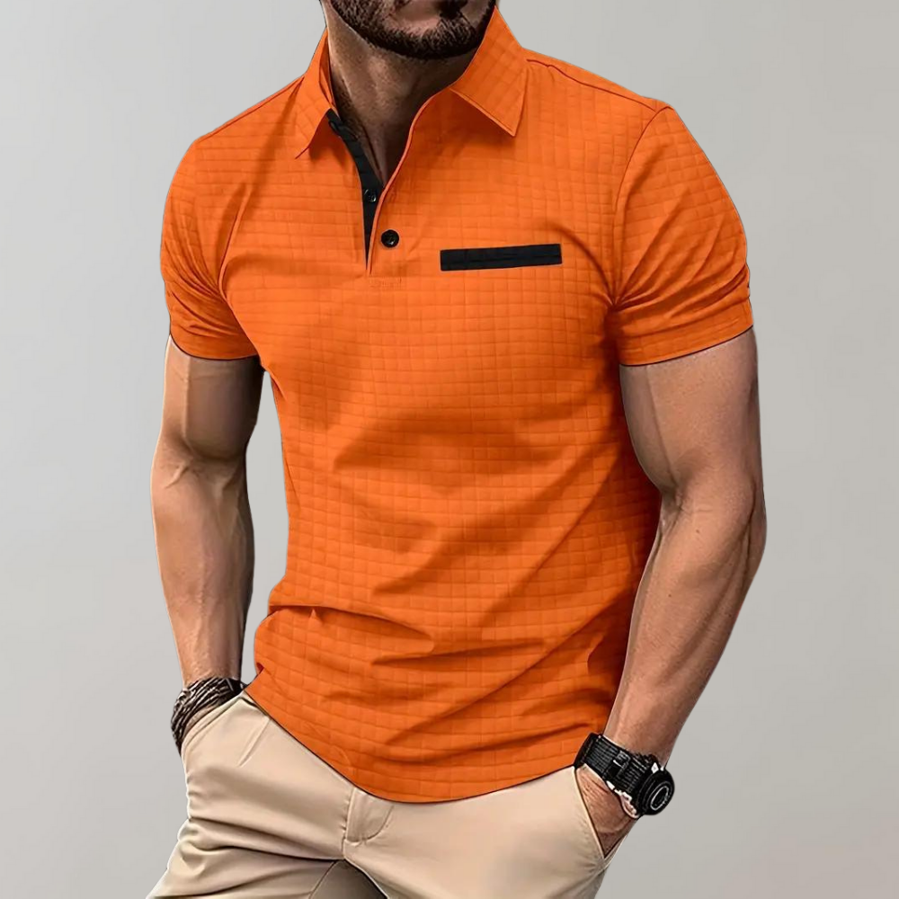 Herren Poloshirt mit Dezentem Muster