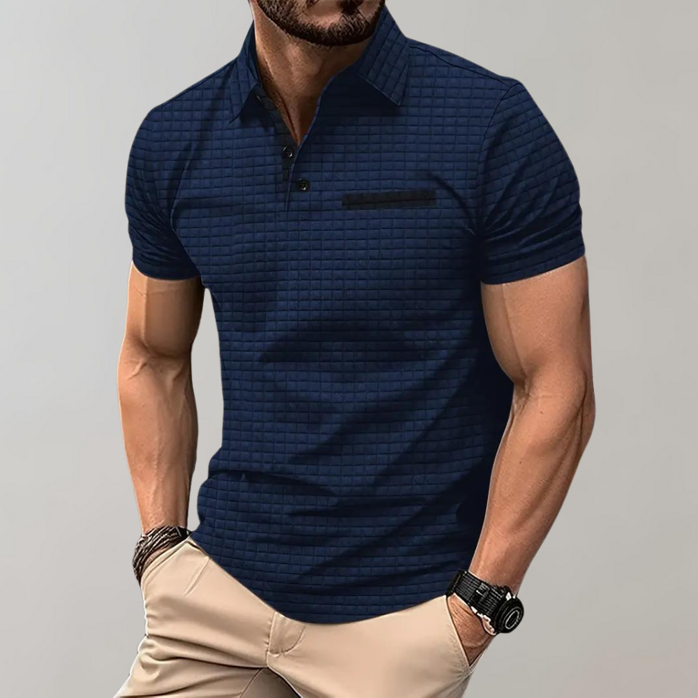 Herren Poloshirt mit Dezentem Muster