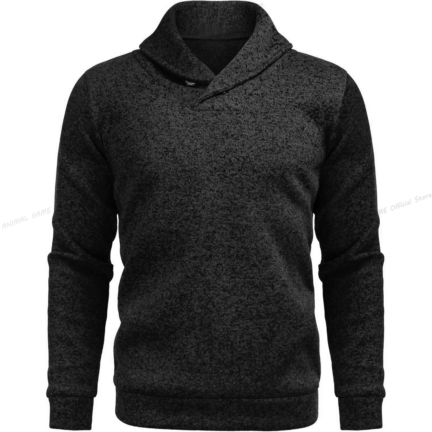 Herrenpullover aus merinowolle mit hohem kragen