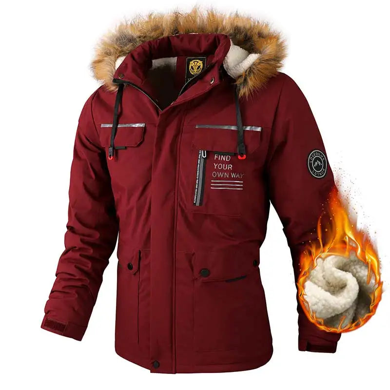 Herren Outdoor-Winterjacke mit Wasserdichter Beschichtung