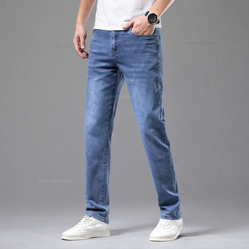 Herren Bequeme Denim Schlanke Passform Jeans