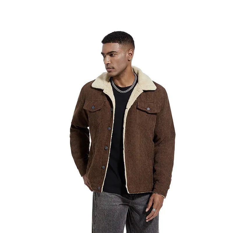 Herren jacke mit Fellkragen