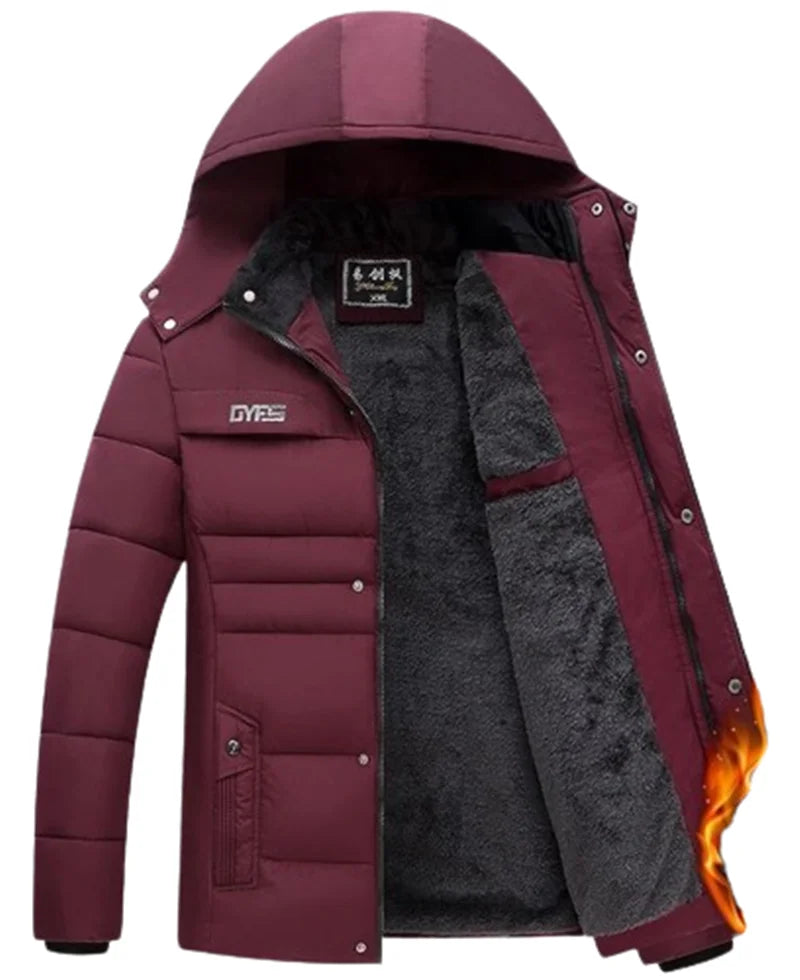 Herren Winterjacke mit Kapuze und wärmendem Innenfutter