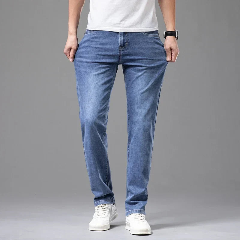 Herren Bequeme Denim Schlanke Passform Jeans