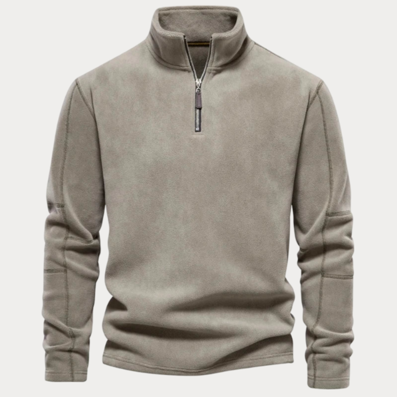 Herren Fleece-Pullover Mit Halbem Reißverschluss