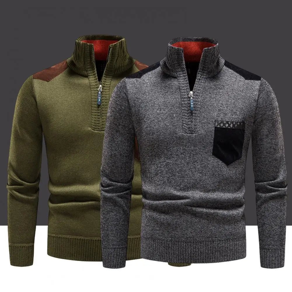 Herren Halb Reißverschluss Pullover