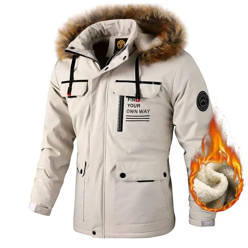 Herren Outdoor-Winterjacke mit Wasserdichter Beschichtung