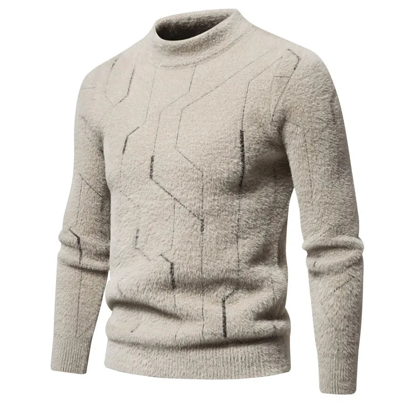 Herren warmer pullover mit fleecefutter