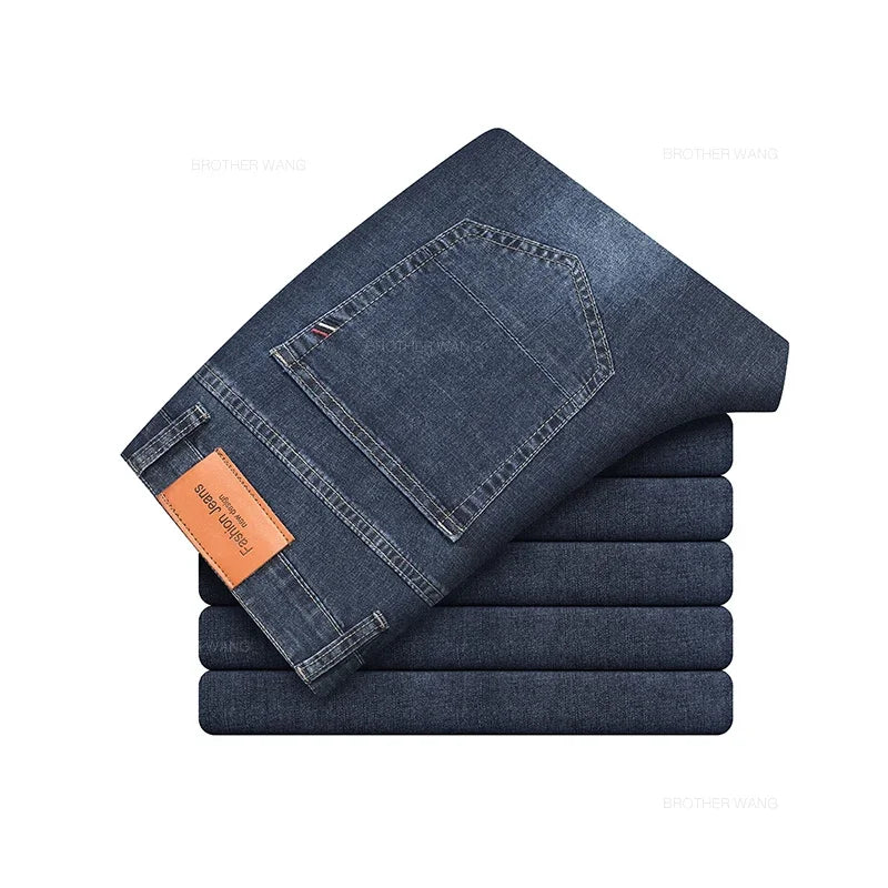 Herren Bequeme Denim Schlanke Passform Jeans