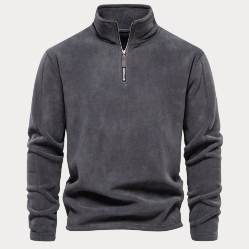 Herren Fleece-Pullover Mit Halbem Reißverschluss