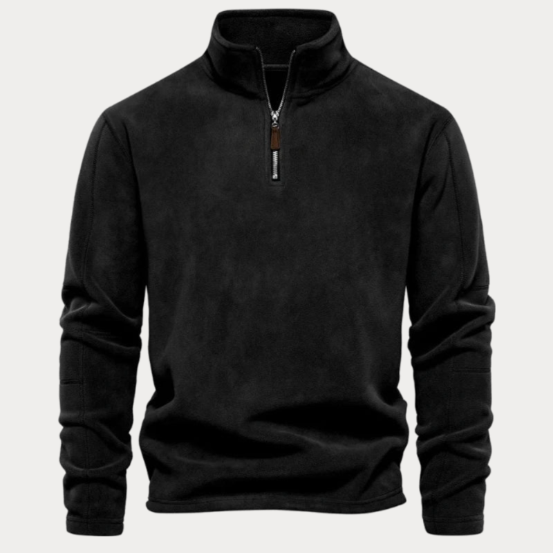 Herren Fleece-Pullover Mit Halbem Reißverschluss