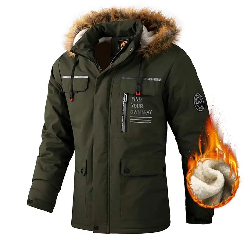 Herren Outdoor-Winterjacke mit Wasserdichter Beschichtung