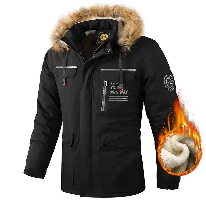 Herren Outdoor-Winterjacke mit Wasserdichter Beschichtung