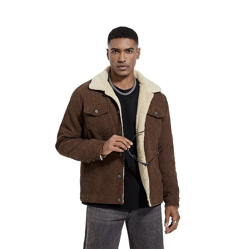 Herren jacke mit Fellkragen