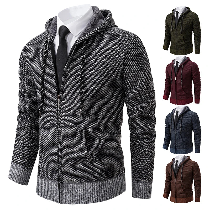 Herren lange merinowolljacke mit fleece