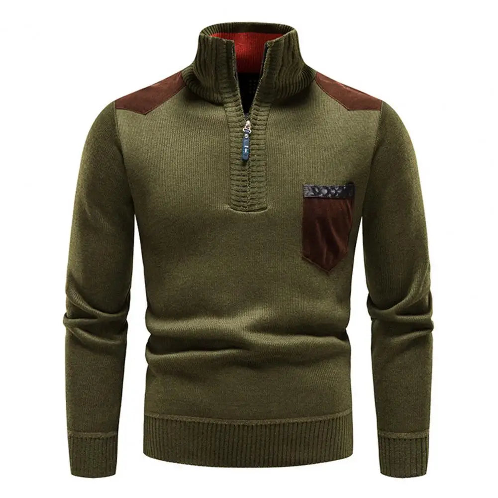 Herren Halb Reißverschluss Pullover