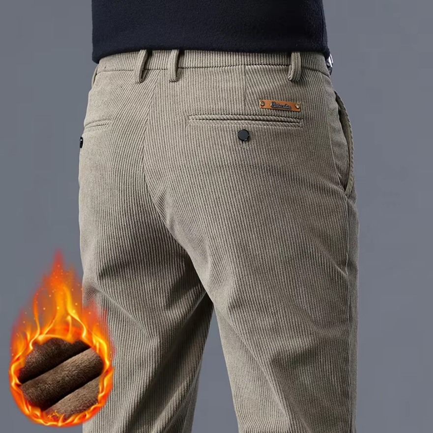 Herren kordhose mit fleece futter