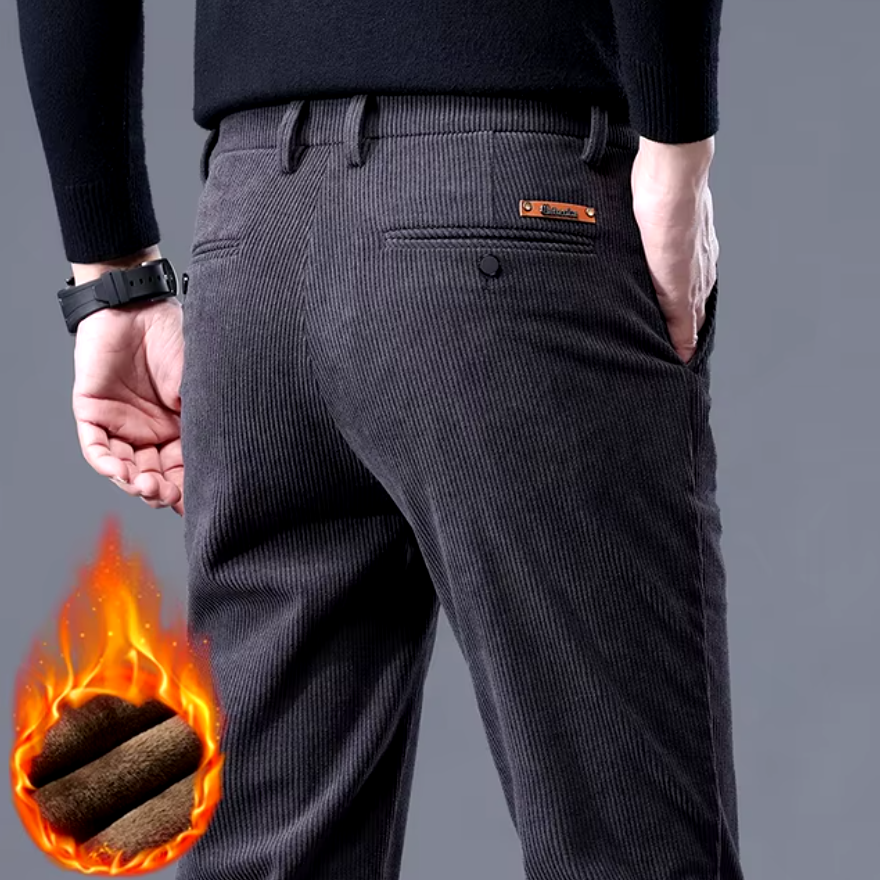 Herren kordhose mit fleece futter