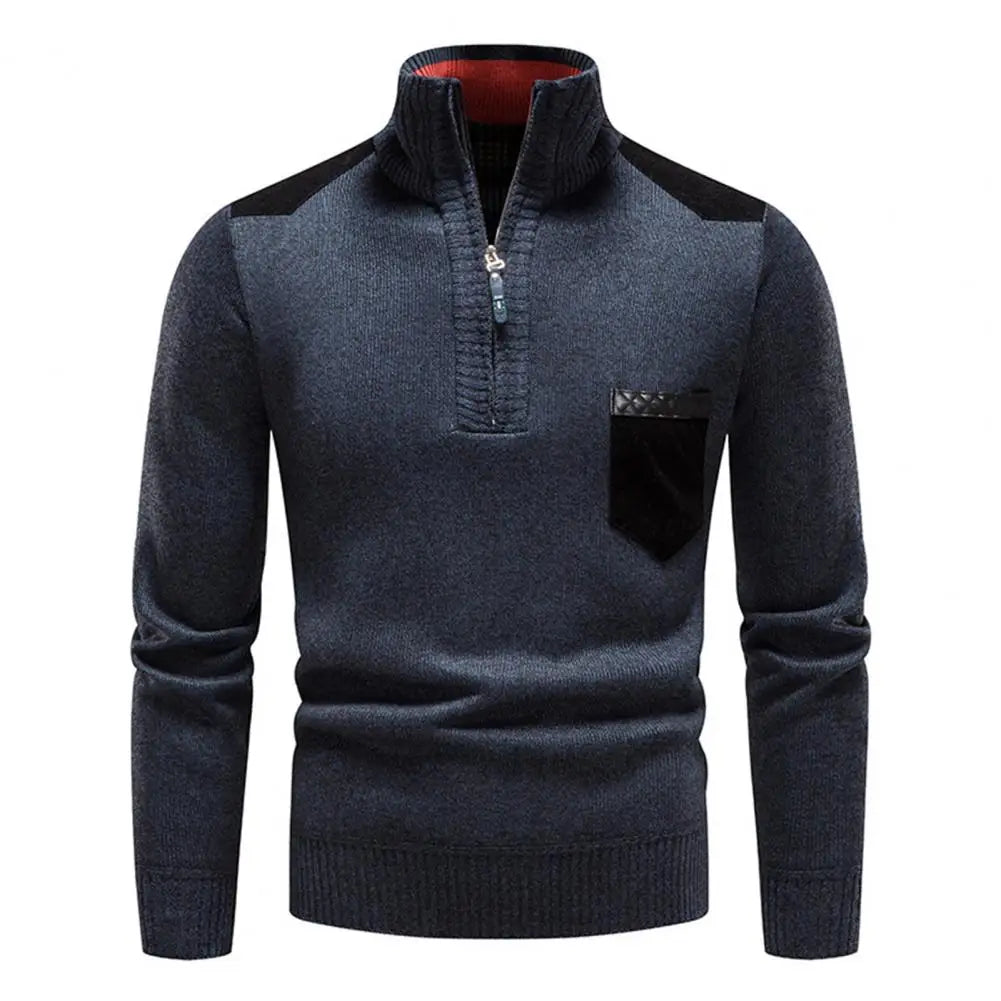 Herren Halb Reißverschluss Pullover