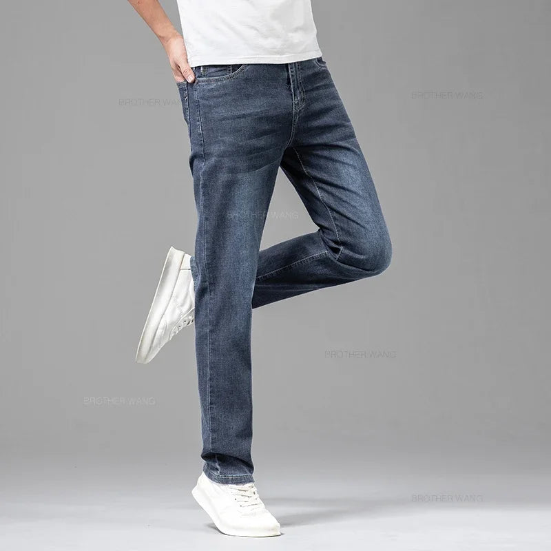 Herren Bequeme Denim Schlanke Passform Jeans