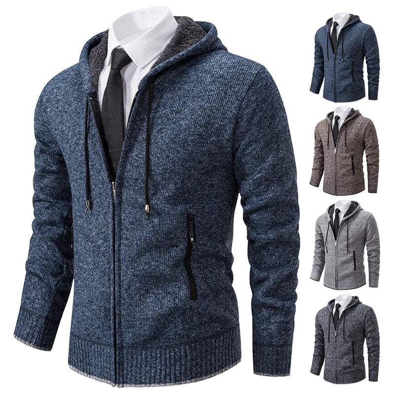 Herren lange merinowolljacke mit fleece