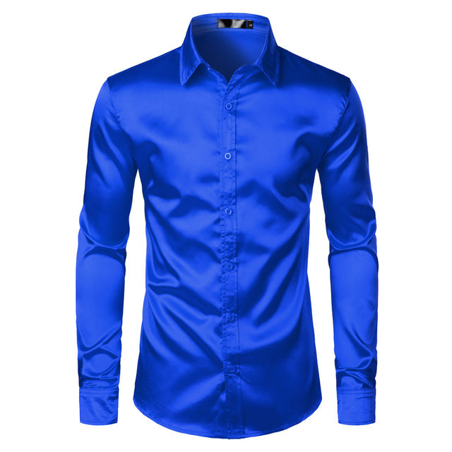 Herren satin hemd