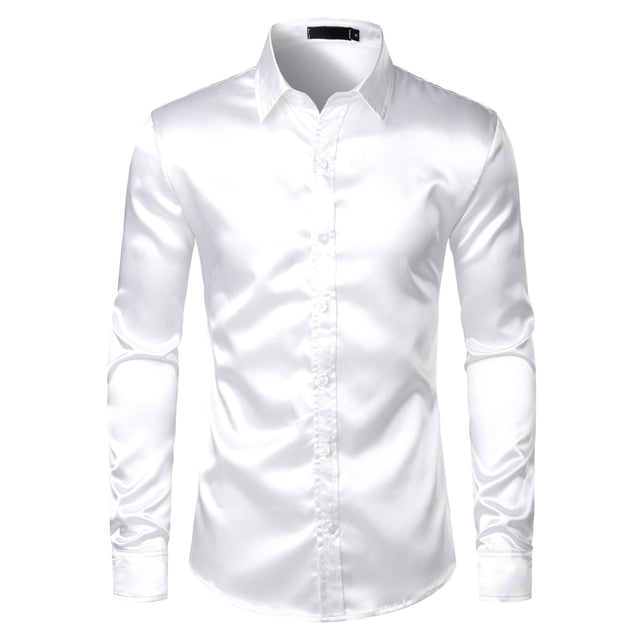 Herren satin hemd