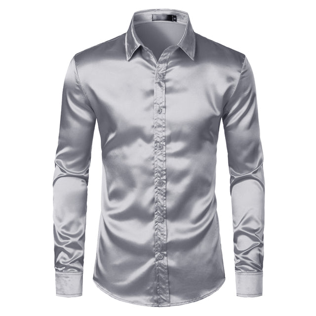 Herren satin hemd