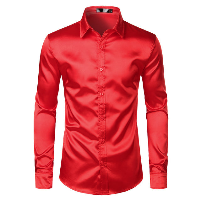 Herren satin hemd