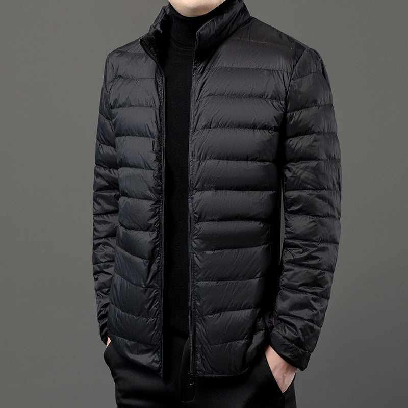 Herrenjacke mit wasserdichtem, leichtem material für herbst und winter