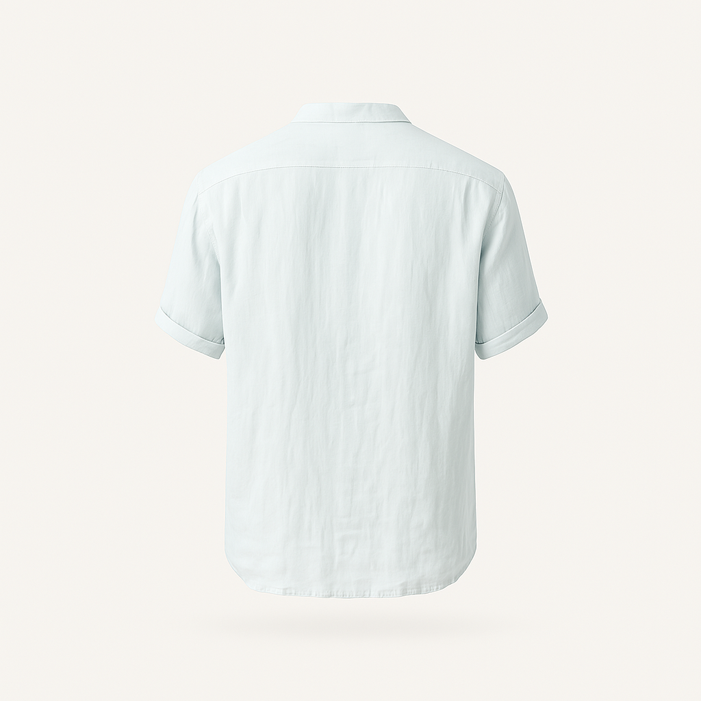 Herren Sommer Henley Shirt - Atmungsaktives Leinen