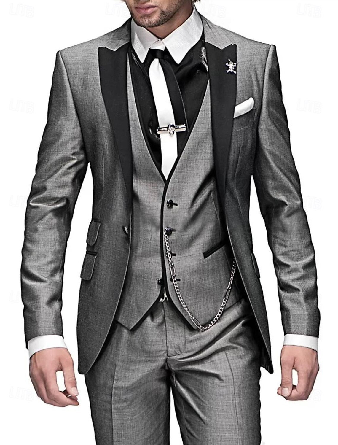 Herren Dreiteiliger Leinenanzug: Blazer, Colbert & Hose