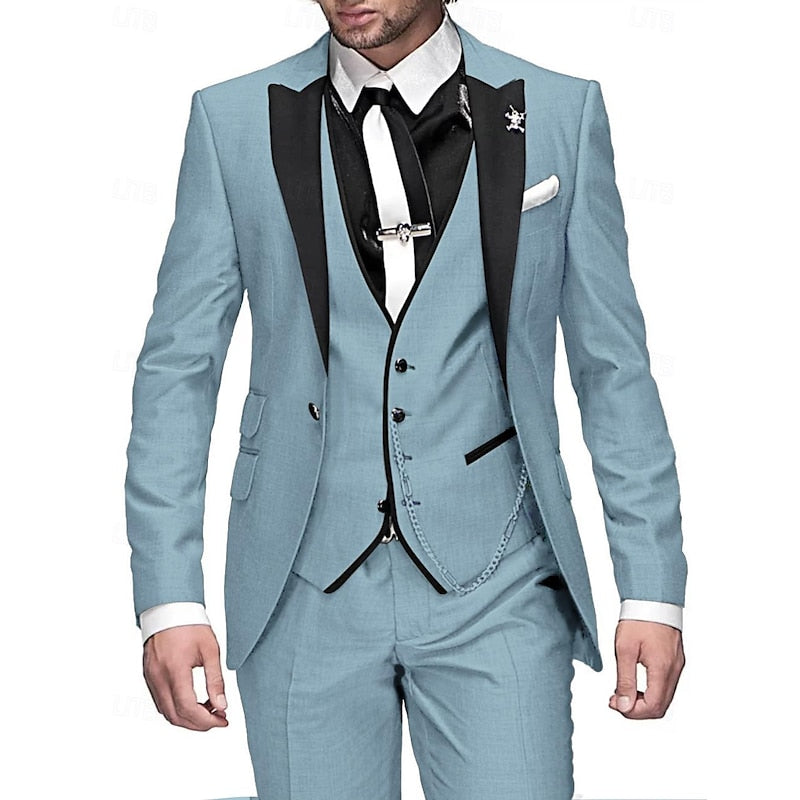 Herren Dreiteiliger Leinenanzug: Blazer, Colbert & Hose