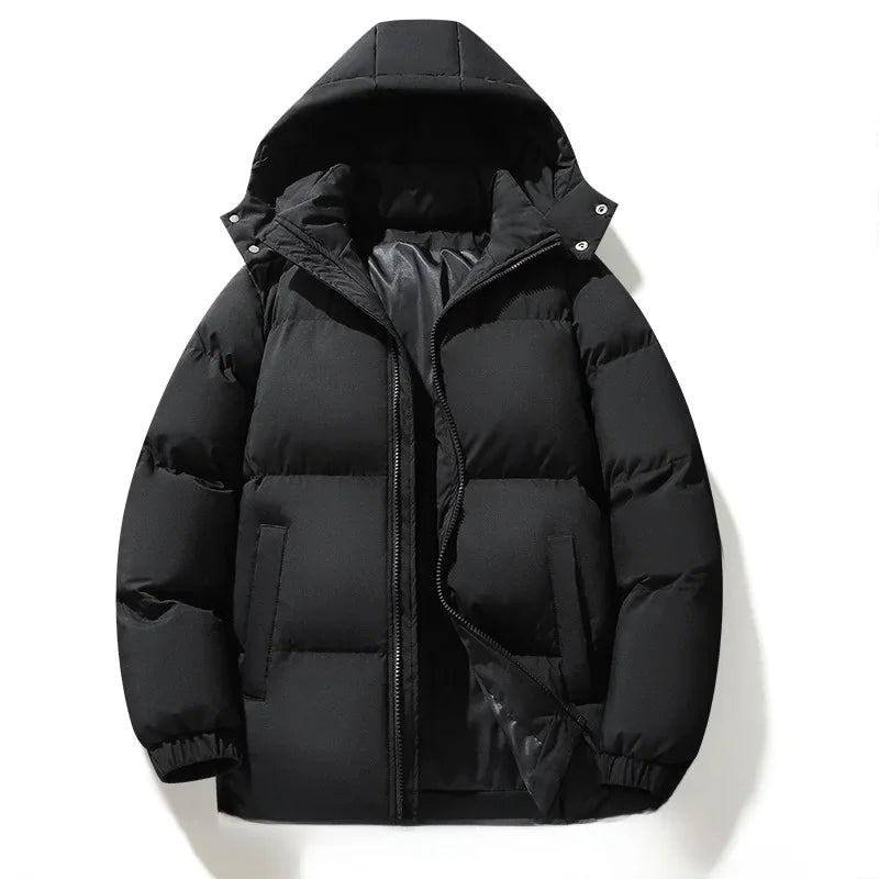 Herren schwarze wasserdichte winterjacke