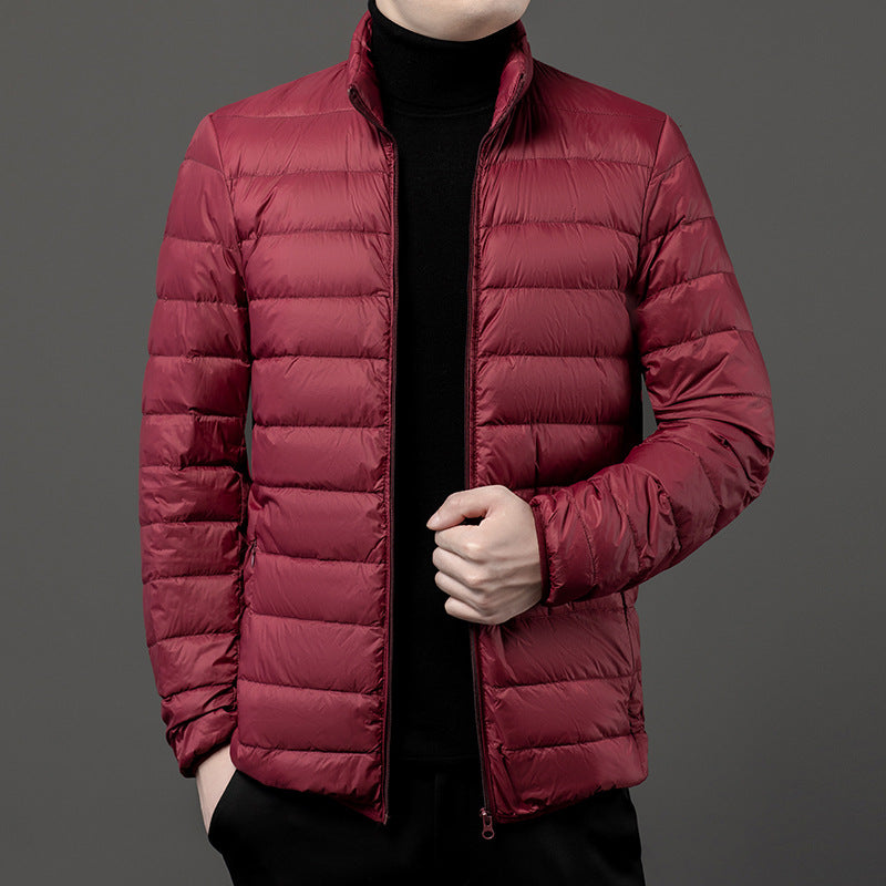 Herrenjacke mit wasserdichtem, leichtem material für herbst und winter