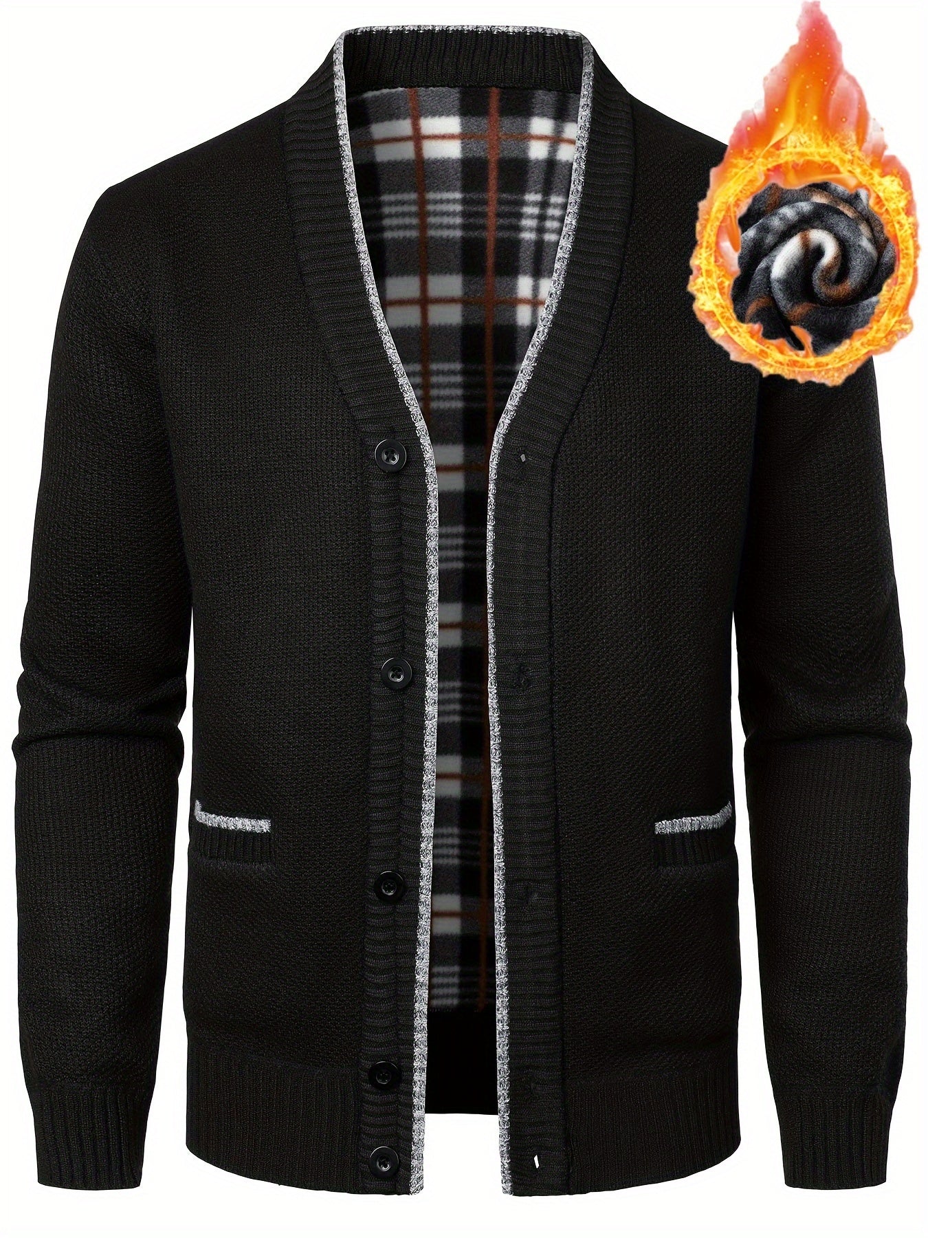 Herren Strickjacke Mit V-Ausschnitt