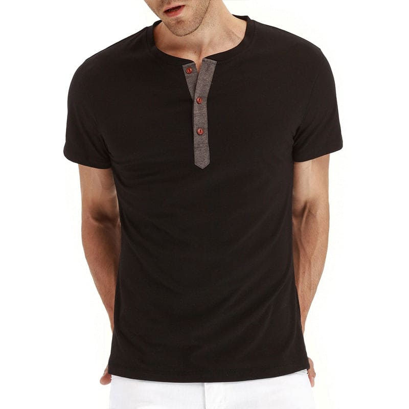 Herren-Henley-T-Shirt mit Knopfleiste