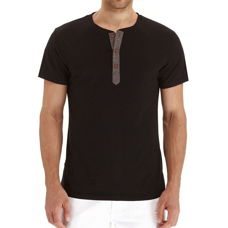 Herren-Henley-T-Shirt mit Knopfleiste