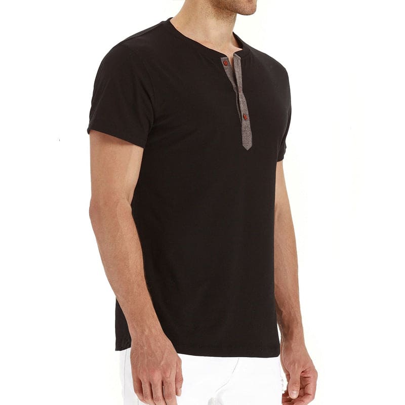 Herren-Henley-T-Shirt mit Knopfleiste