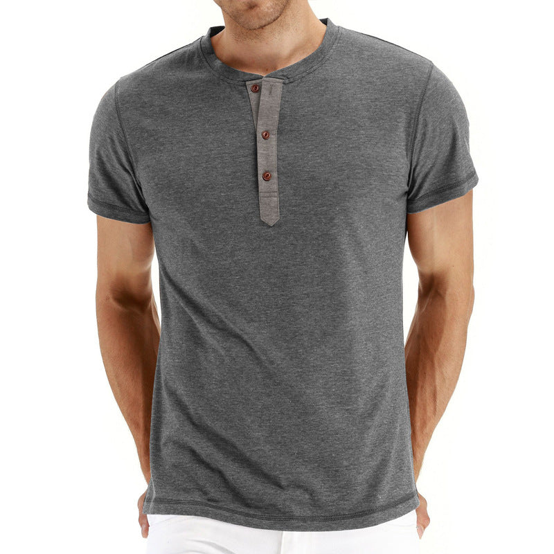 Herren-Henley-T-Shirt mit Knopfleiste