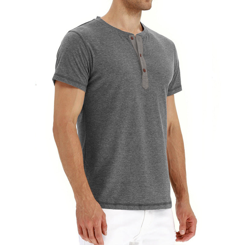 Herren-Henley-T-Shirt mit Knopfleiste