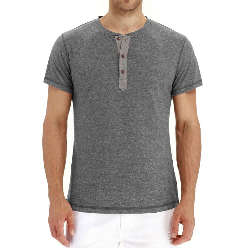 Herren-Henley-T-Shirt mit Knopfleiste