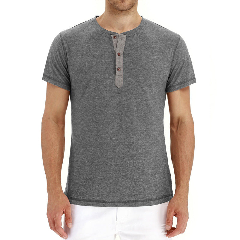 Herren-Henley-T-Shirt mit Knopfleiste