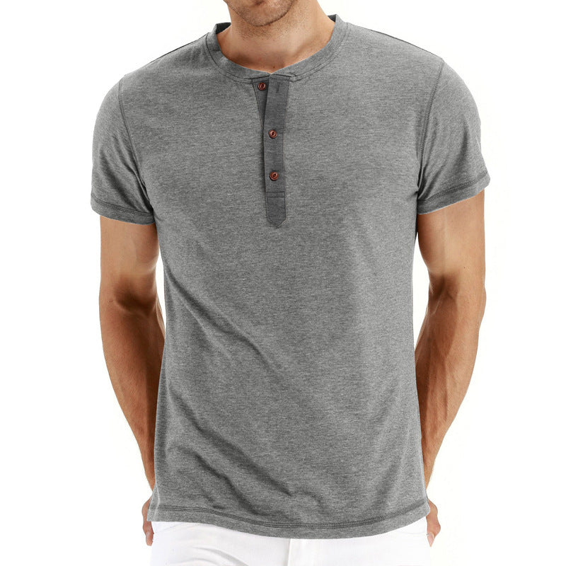 Herren-Henley-T-Shirt mit Knopfleiste