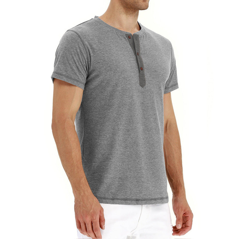 Herren-Henley-T-Shirt mit Knopfleiste