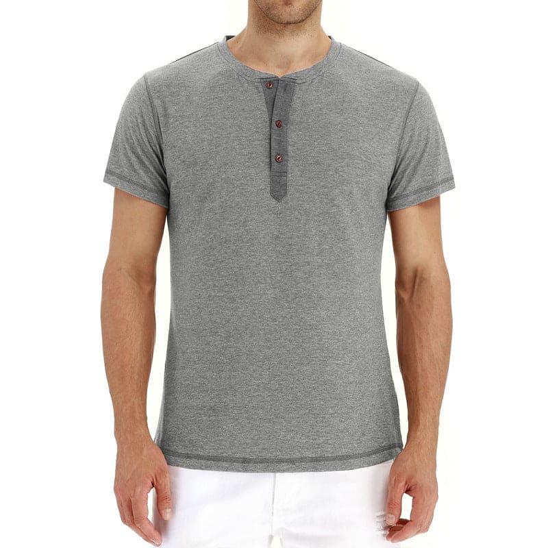 Herren-Henley-T-Shirt mit Knopfleiste