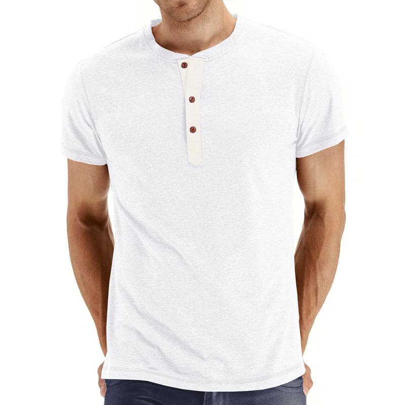 Herren-Henley-T-Shirt mit Knopfleiste