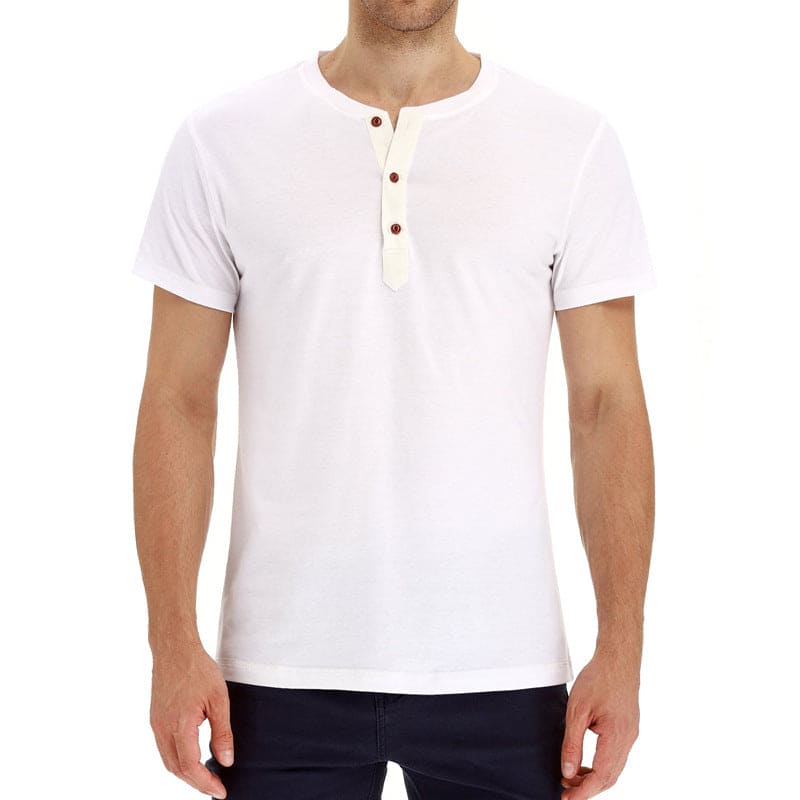 Herren-Henley-T-Shirt mit Knopfleiste